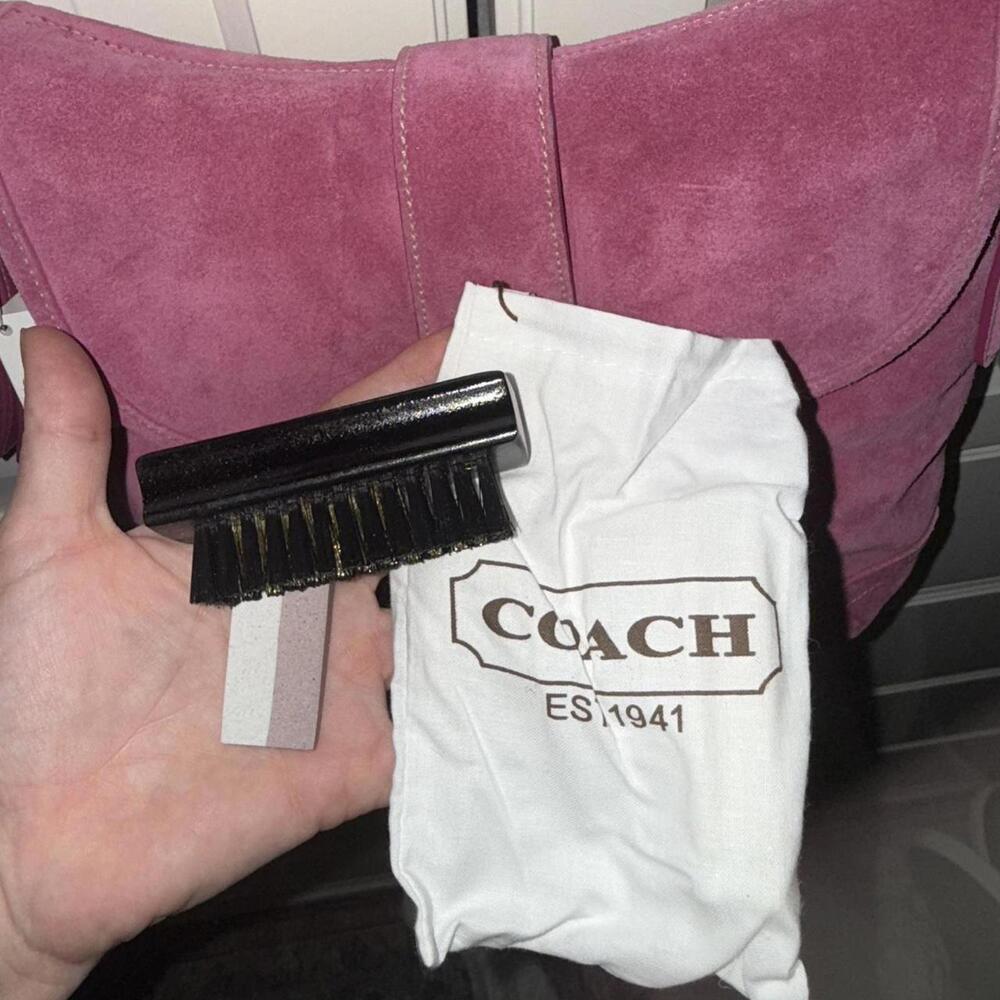 Vintage Rare Coach Suede Shoulder Bag - Picture 6 of 9